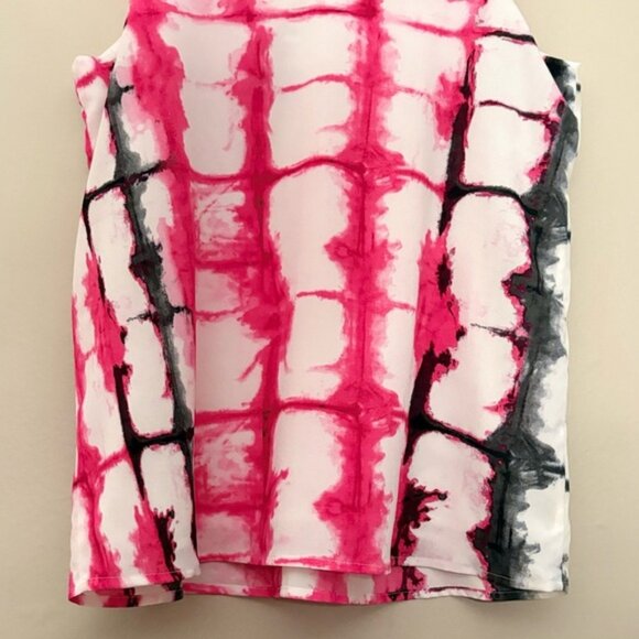 3/$10⚡️Calvin Klein White Spaghetti Strap Camisole with Pink & Black Tye Dye - Picture 8 of 9